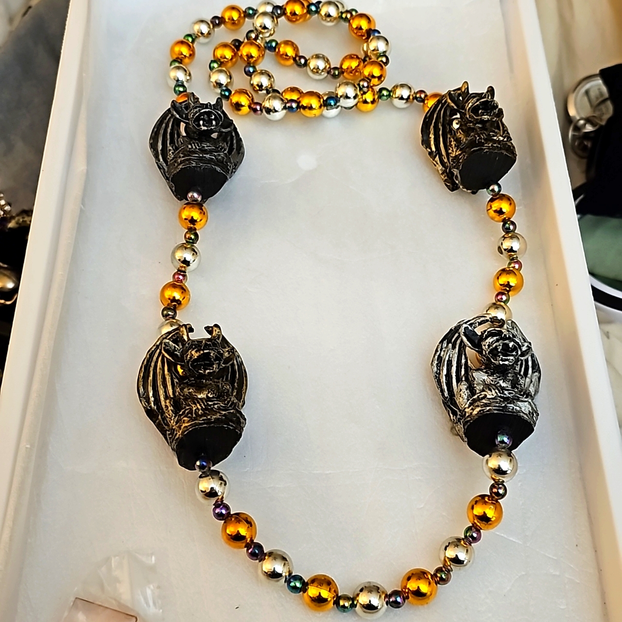 Halloween Gargoyle Beaded Necklace